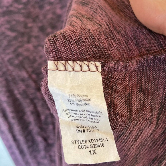 Gilli Dress Sz 1X Plus Shortsleeve Heathered Maroon Red Fall Autumn Womens Fall - Picture 7 of 8